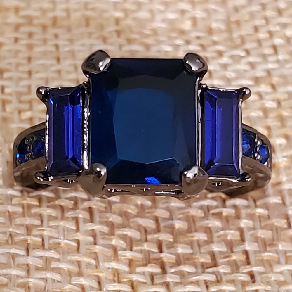 Black Gold Filled Sapphire Ring